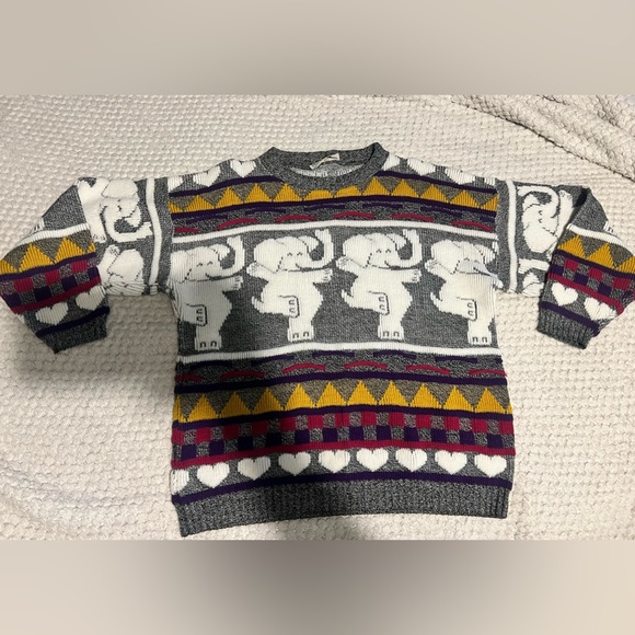Vintage Dancing Elephants Sweater - Picture 3 of 6